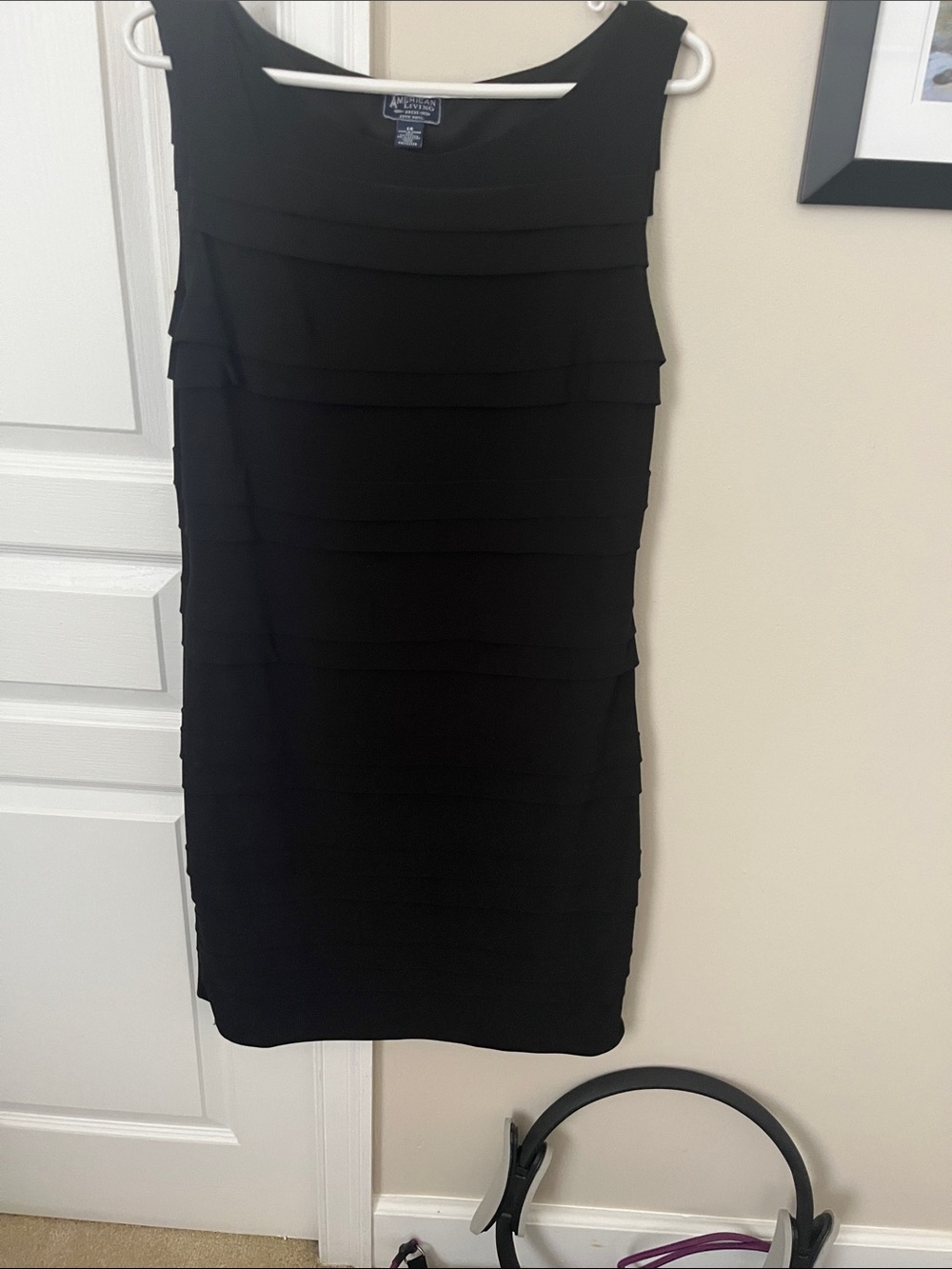 American living Black Tiered Pencil Dress